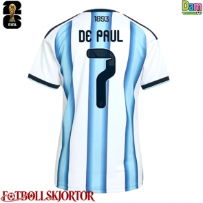 Argentina Rodrigo De Paul #7 Hemmatröja Dam VM 2026 Kortärmad